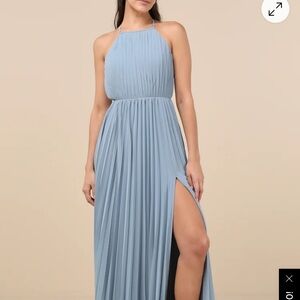 Lulus Blue Halter Maxi Dress
